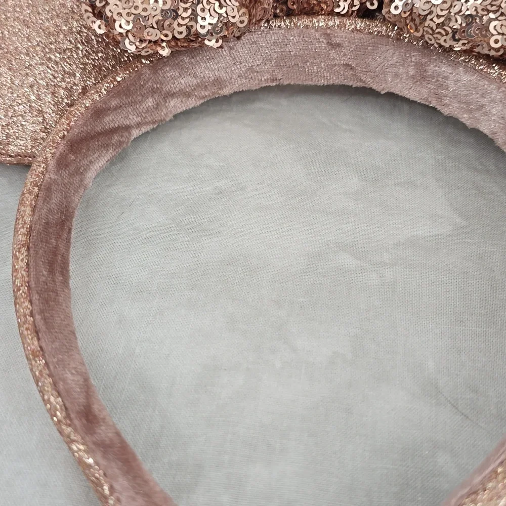 Disney Minnie Mouse Rose Gold Glitter and Sequin Headband - Picture 3 of 6